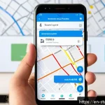진도 추적을 위한 모바일 앱 추천 - A modern smartphone screen displaying a sleek shipment tracking app interface, featuring a clean whi...